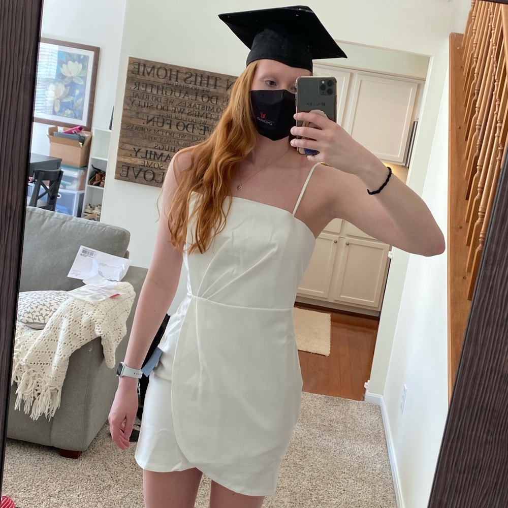 Lulu’s Drinks on Me White Sleeveless Pleated Bodycon Dress